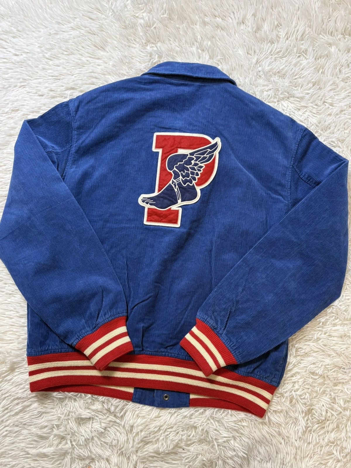 Polo Ralph Lauren Blue & Red Velvet P-Wing Varsity Jacket Ralph Lauren Men’s L Size US L / EU 52-54 / 3 - 9 Thumbnail