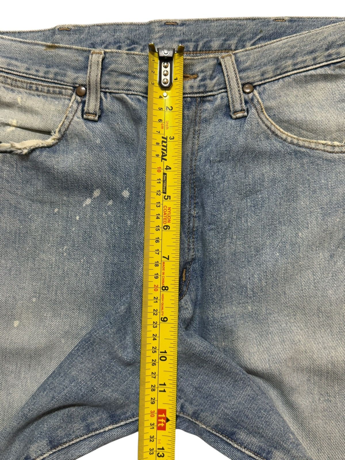 Wrangler Vintage 90s Wrangler Blue Faded Wash Distressed Wide Leg Size US 32 / EU 48 - 11 Thumbnail