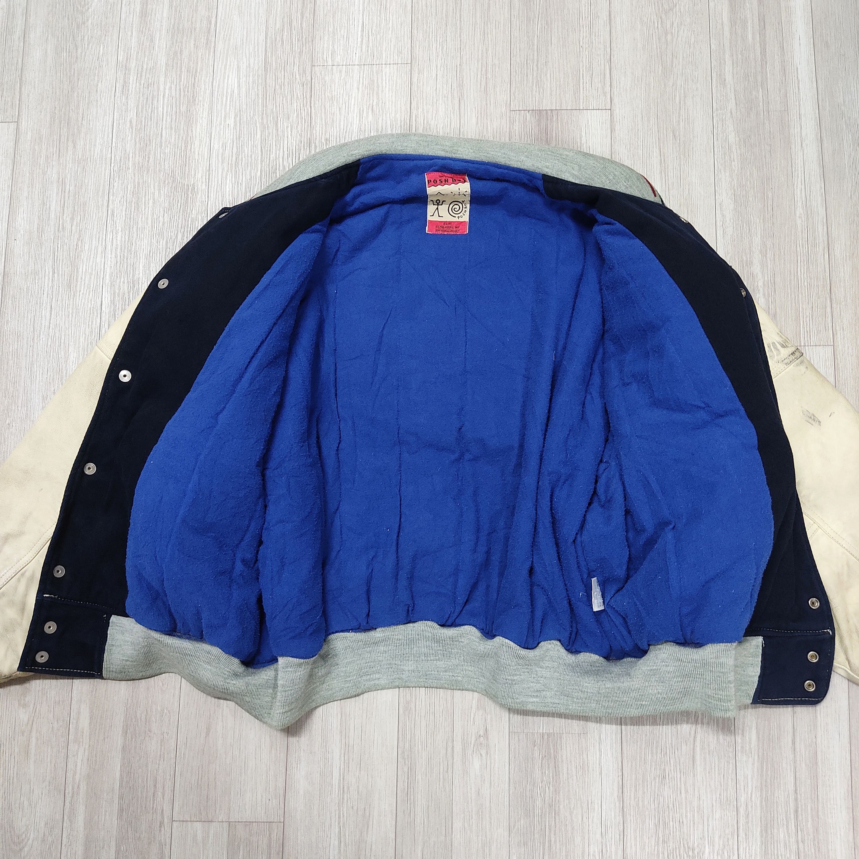 Japanese Brand Vintage THE POSH BOY Leather Sleeve Patched Varsity Jacket Size US XL / EU 56 / 4 - 18 Thumbnail