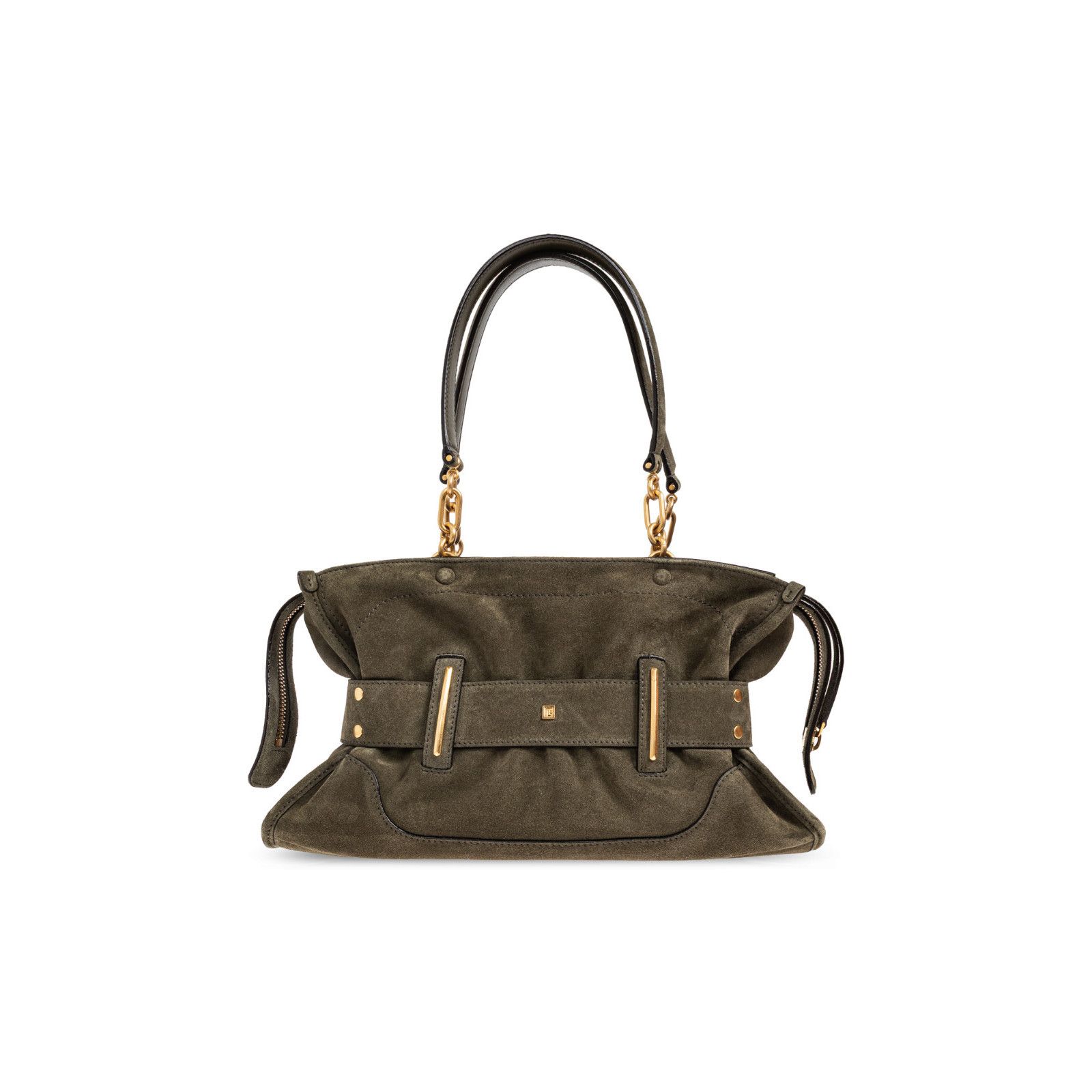 Balmain BALMAIN Anthem Green Suede Shoulder Bag New Size ONE SIZE - 2 Thumbnail