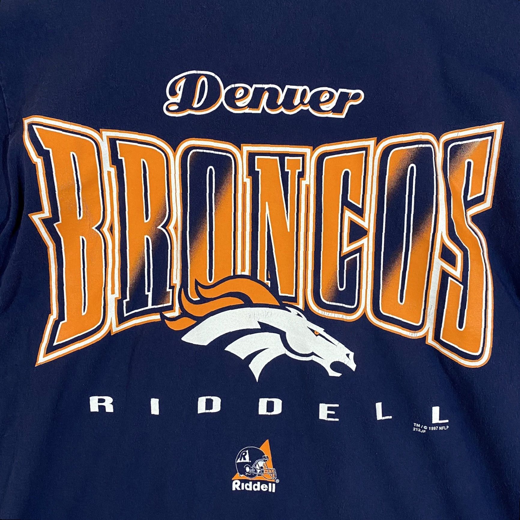 Riddell VINTAGE Denver Broncos Shirt Football 1997 Riddell Made in USA Blue Mens Large T-Shirt Football Fan Gear Mens Large Blue Size US L / EU 52-54 / 3 - 2 Thumbnail