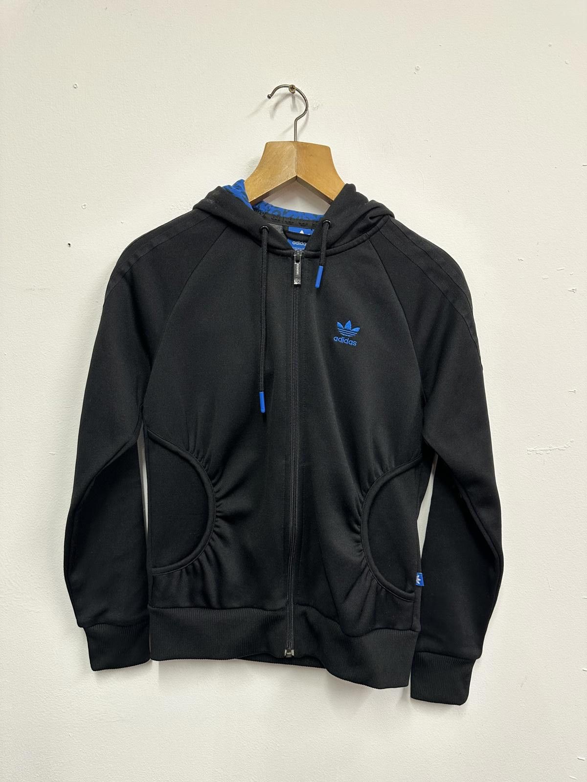 Adidas Adidas Black and Blue Hooded Zip-Up Jacket Size ONE SIZE - 1 Thumbnail
