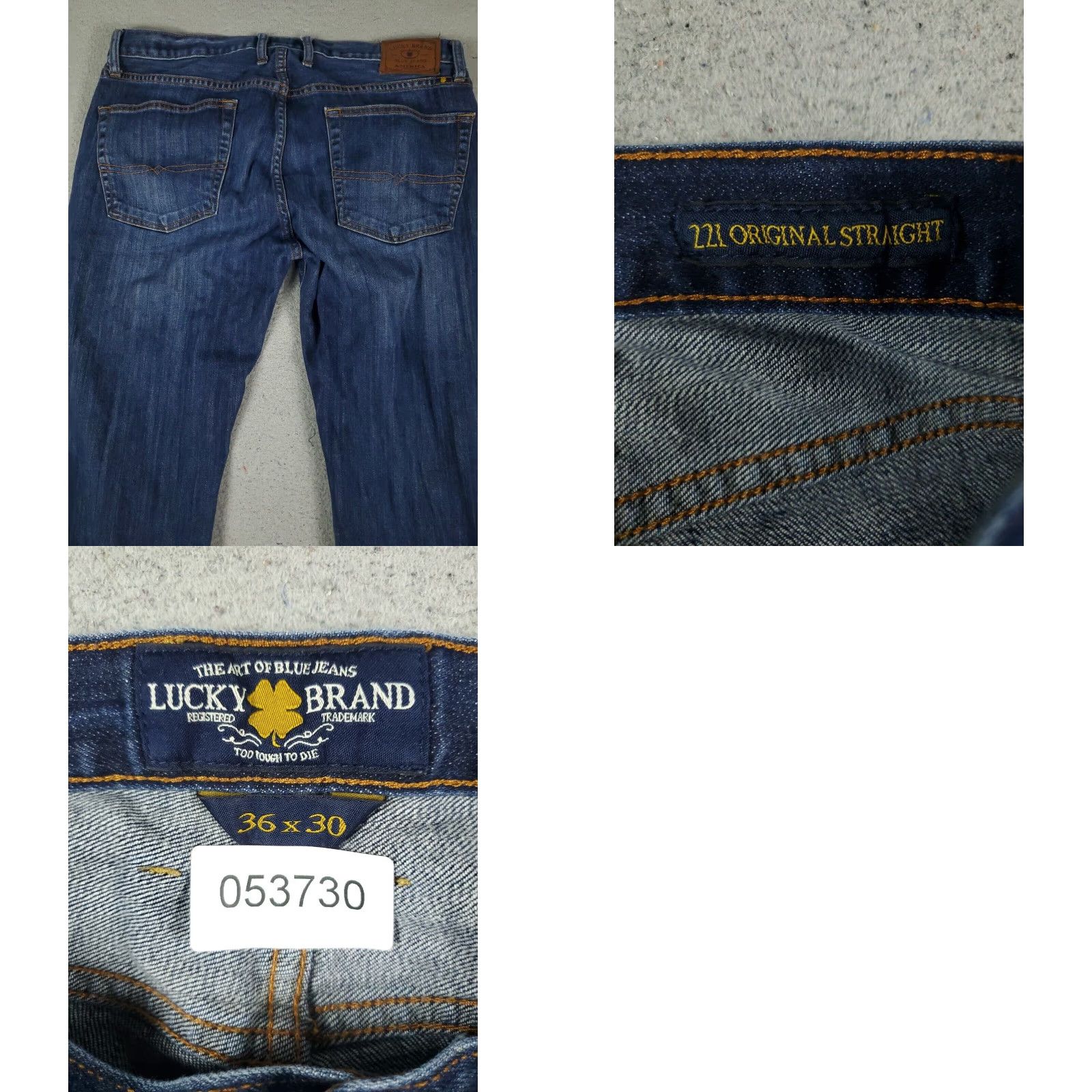 Lucky Brand Lucky Brand Mens 36x30 Extra Large Blue Straight Leg Denim Jeans Pants Size US 36 / EU 52 - 8 Thumbnail