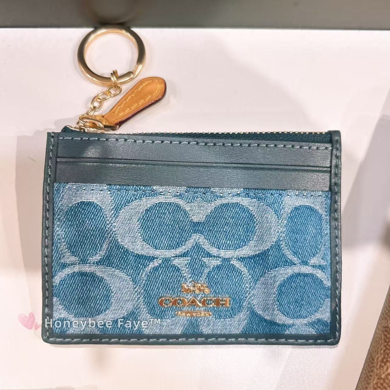 Coach Mini Skinny Id Case In Signature Denim CDF94 Size ONE SIZE - 1 Thumbnail