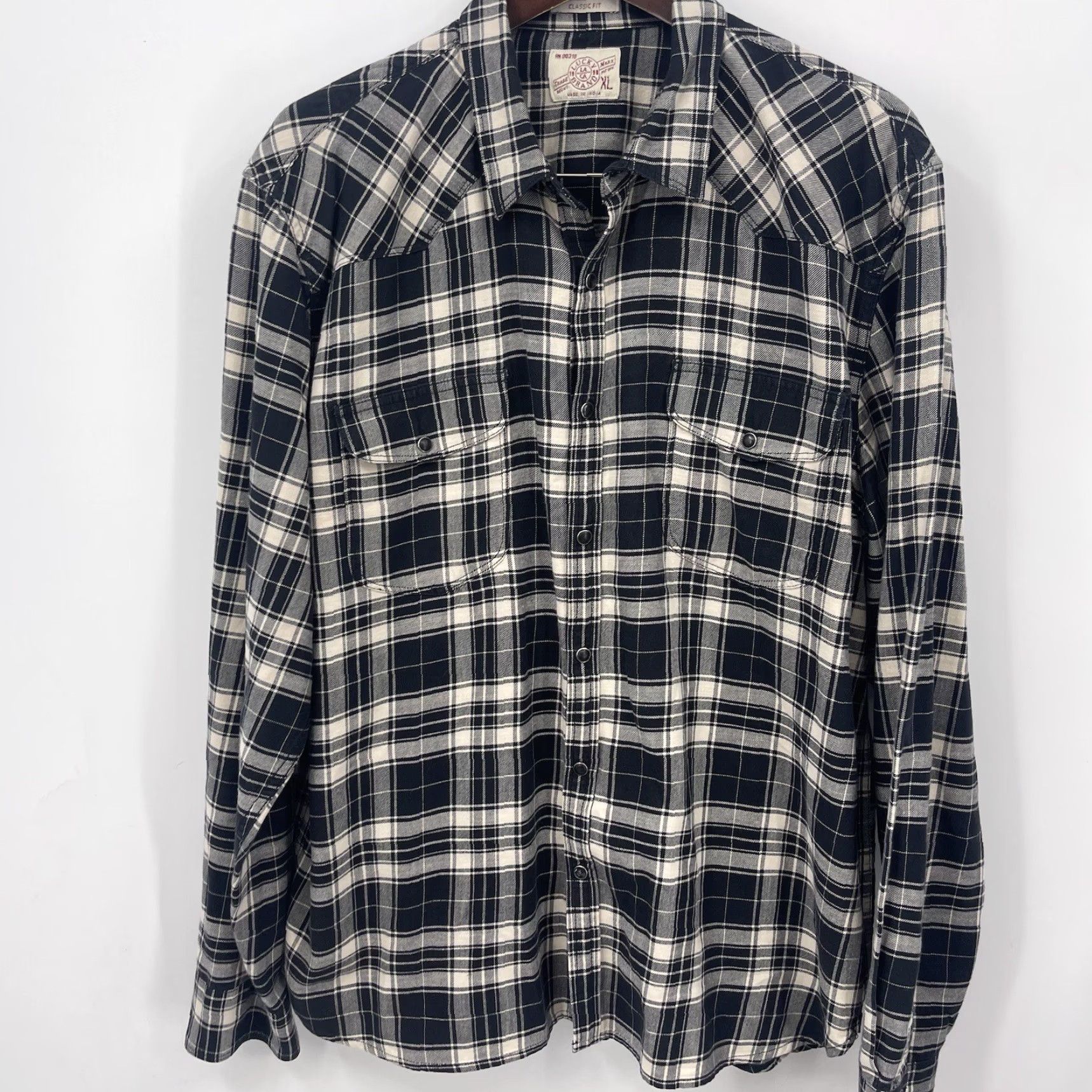 Lucky Brand Lucky Brand Shirt Mens XL Classic Fit Plaid Western Pearl Snap Cowboy READ y2k Size US XL / EU 56 / 4 - 2 Thumbnail
