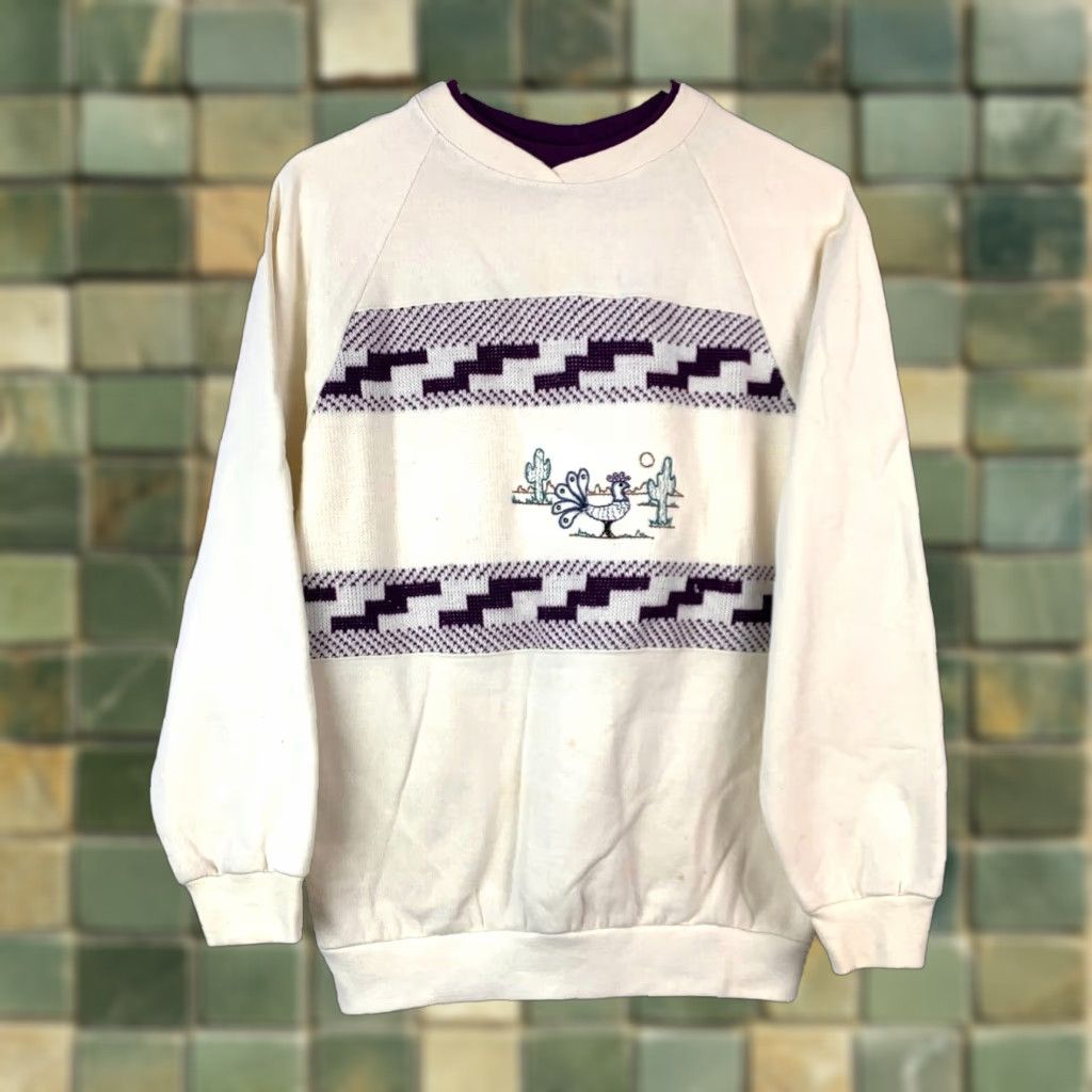 Vintage VINTAGE Great Lakes Southwestern Rooster Mixed Media Sweatshirt Grandmacore Size M / US 6-8 / IT 42-44 - 1 Thumbnail