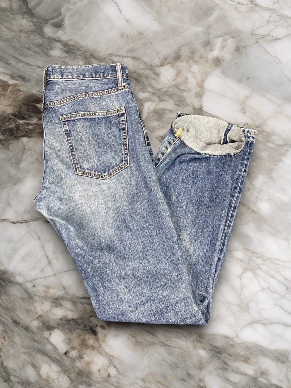 Japanese Brand uniqlo selvedge distressed denim nice design Size US 34 / EU 50 - 1 Thumbnail