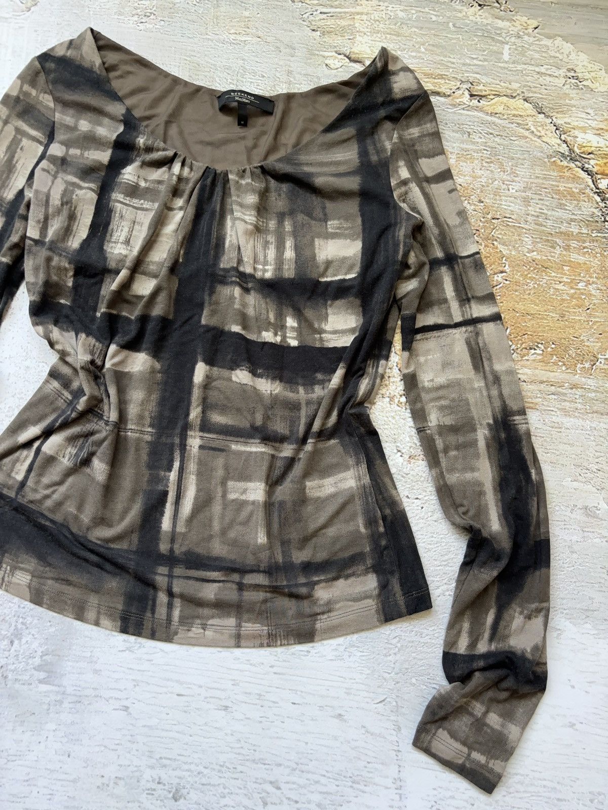 Japanese Brand × Weekend Max Mara Max Mara vintage printed long sleeve top Size M / US 6-8 / IT 42-44 - 4 Thumbnail