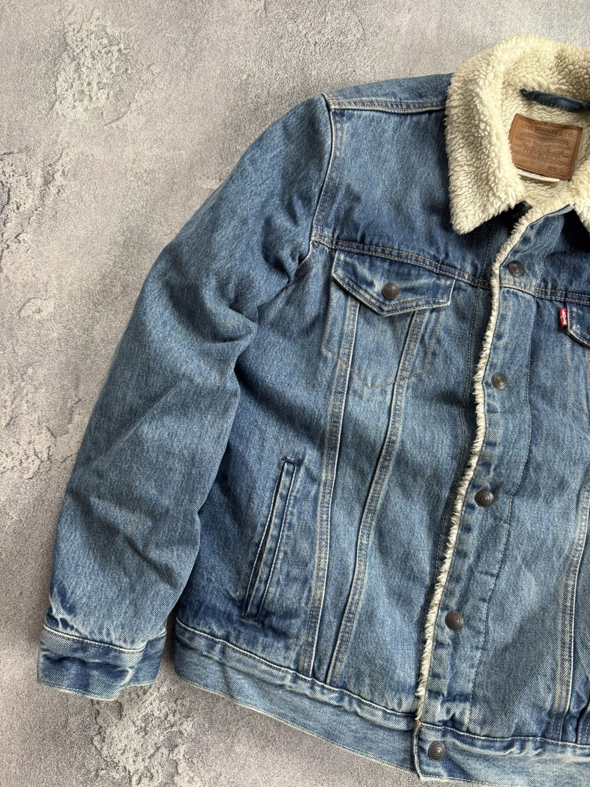 Levi's × Levi's Vintage Clothing × Vintage Levi’s L denim Sherpa jacket lined trucker bomber casual Size US L / EU 52-54 / 3 - 7 Thumbnail