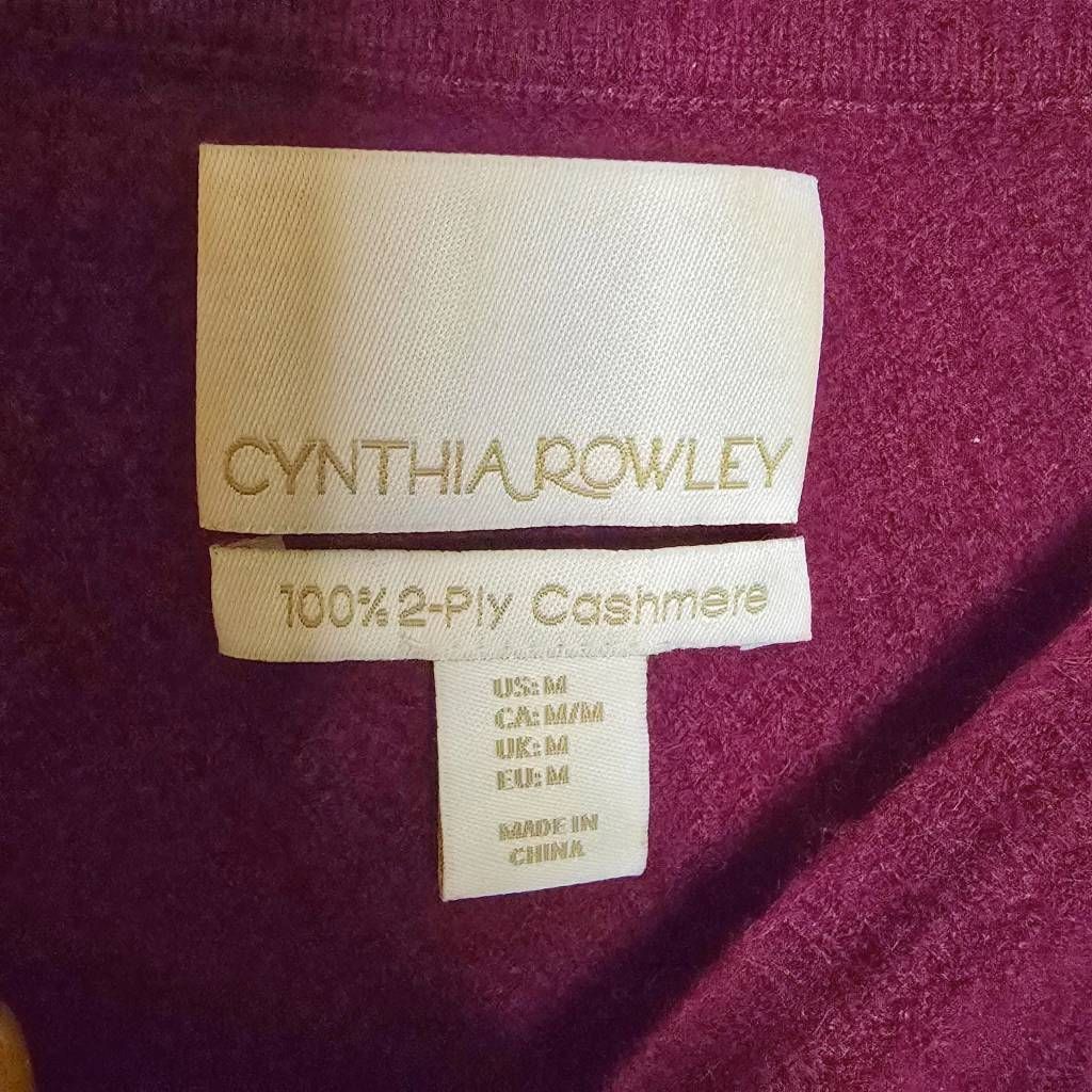 Cynthia Rowley Cynthia Rowley 100% Cashmere Sweater Burgundy Wine Split Hem Size M / US 6-8 / IT 42-44 - 3 Thumbnail