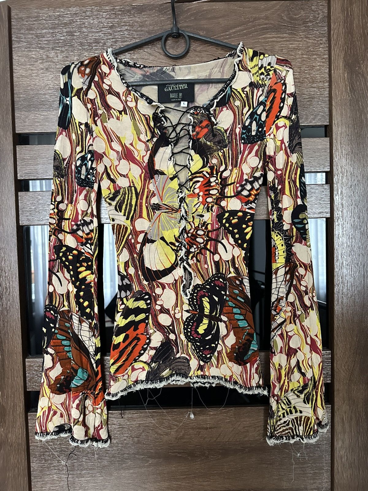 Jean Paul Gaultier Butterfly Vintage Mesh Top Long Sleeve