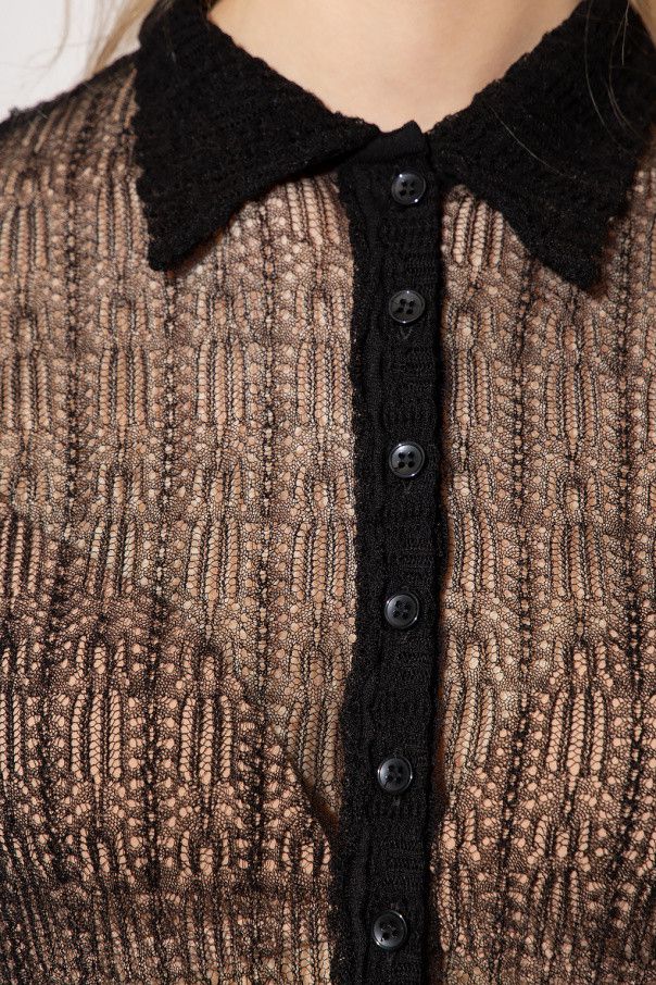 Saint Laurent Paris o1s1wg111224 Long Sleeve Knit Sweater in Black Size L / US 10 / IT 46 - 5 Thumbnail