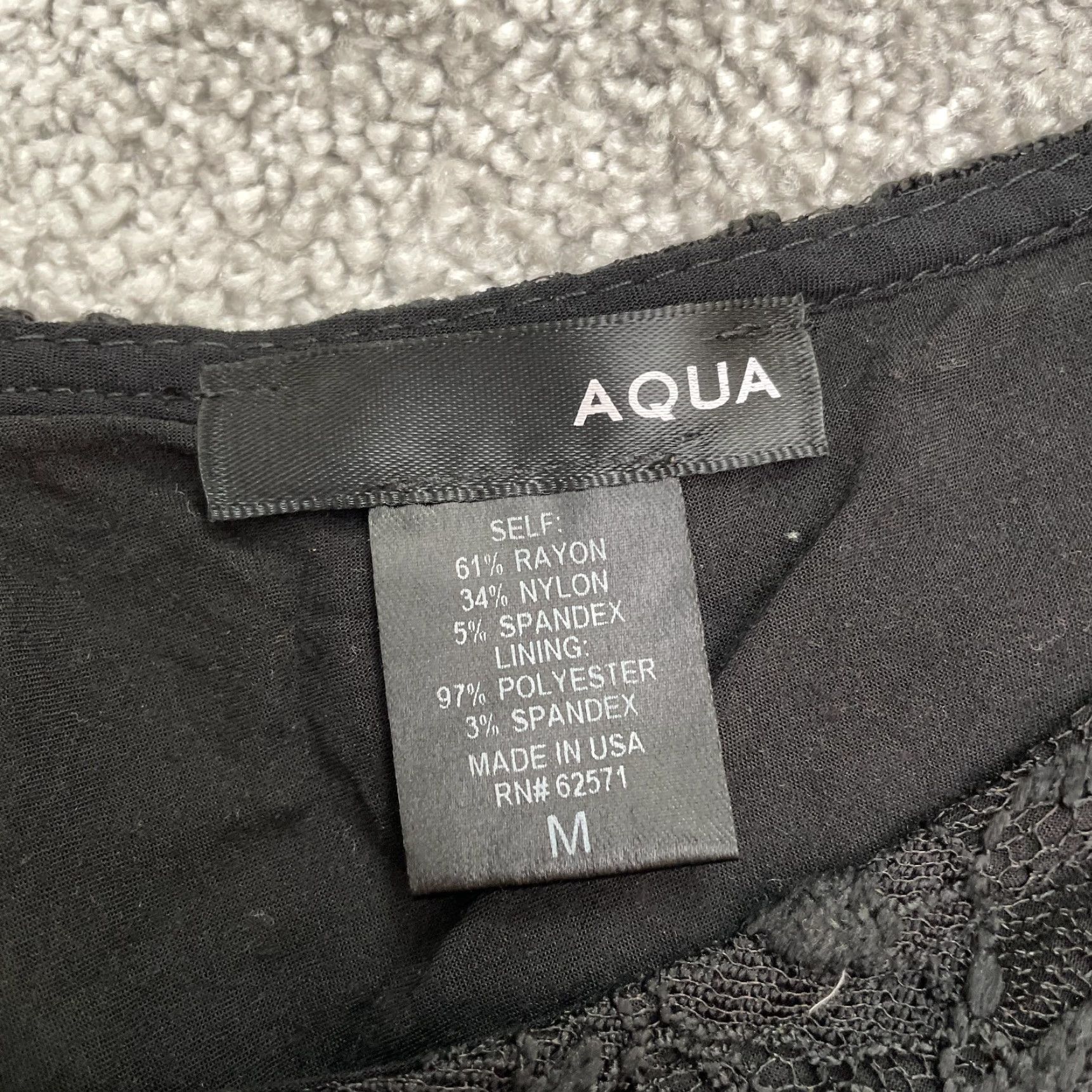 AQUA Aqua Blouse Women Adult Medium Black Lace Backless Sleeveless Designer Classic Modern Size M / US 6-8 / IT 42-44 - 4 Thumbnail