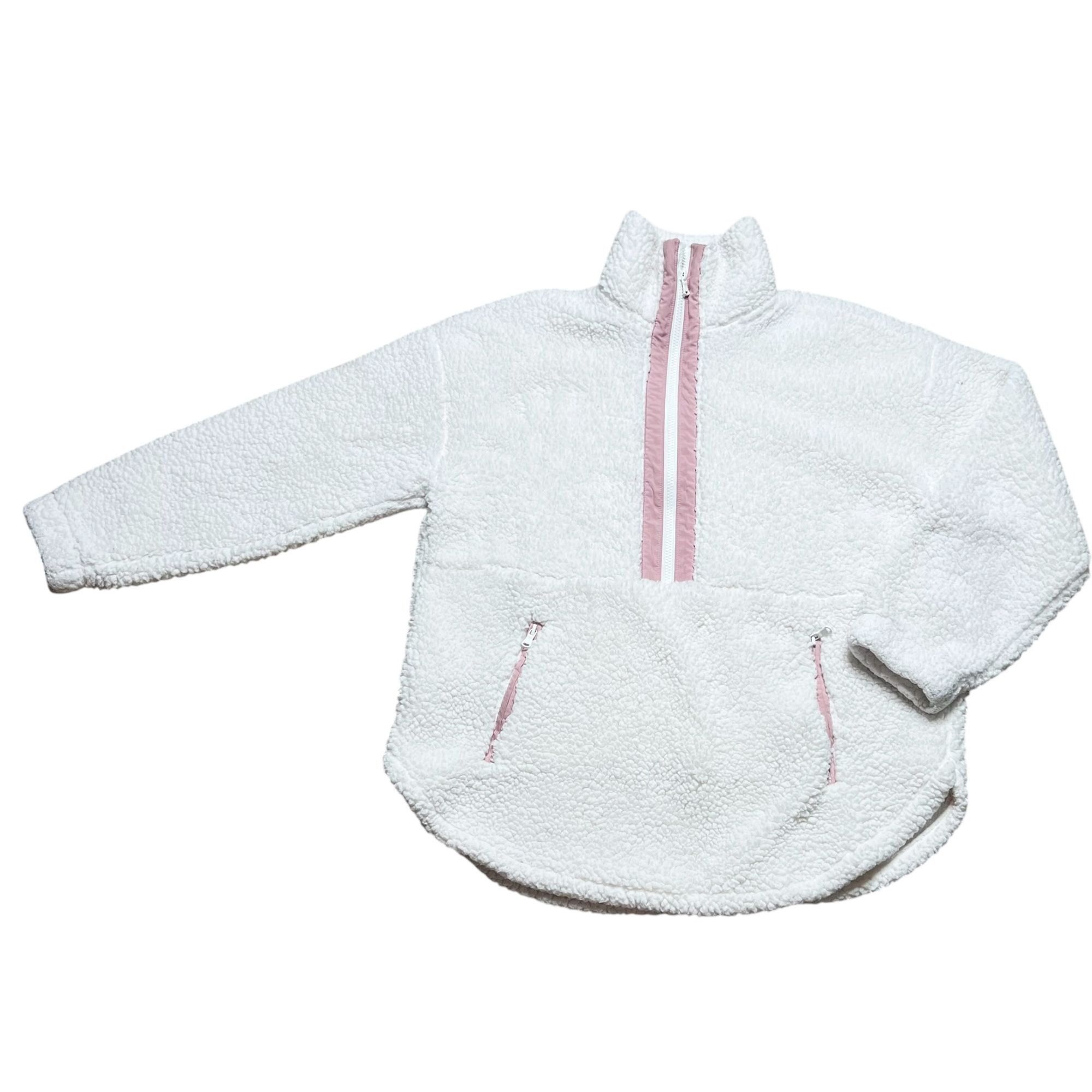 Lou & Grey Lou & Grey Sherpa Pullover Half Zip Womens Size L Ivory Pink Size L / US 10 / IT 46 - 1 Thumbnail