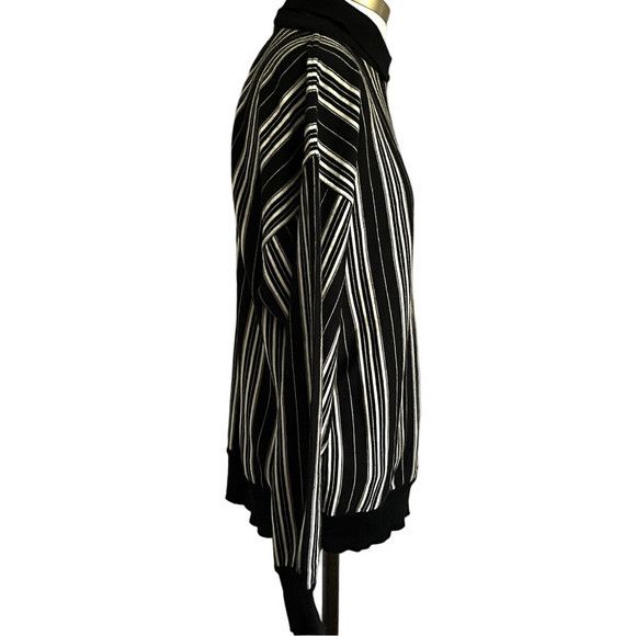 Versace Vintage Versus Versace B&W Striped Wool Pullover Sweater Size US M / EU 48-50 / 2 - 5 Thumbnail