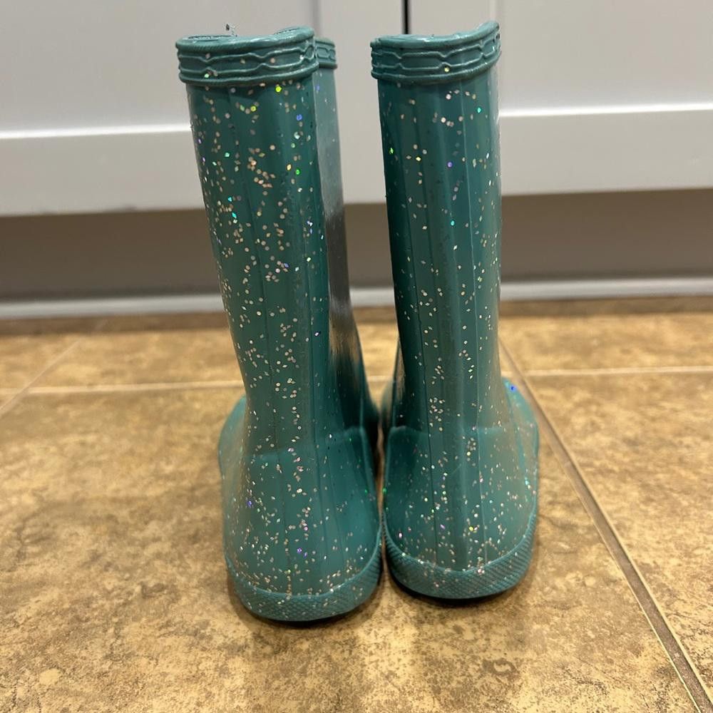 Hunter Hunter Teal Glitter Rain Boots size 4 Size US 5 / EU 37 - 2 Thumbnail