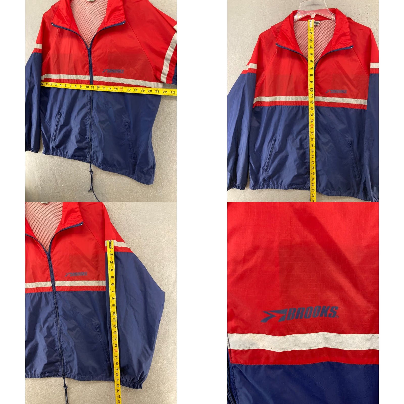 Brooks 90s Mens Large Brooks Windbreaker Jacket Red White Blue Size US L / EU 52-54 / 3 - 2 Thumbnail