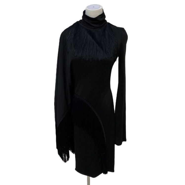 Givenchy Givenchy Black Fringe Midi Dress Size 38 Size S / US 4 / IT 40 - 1 Thumbnail