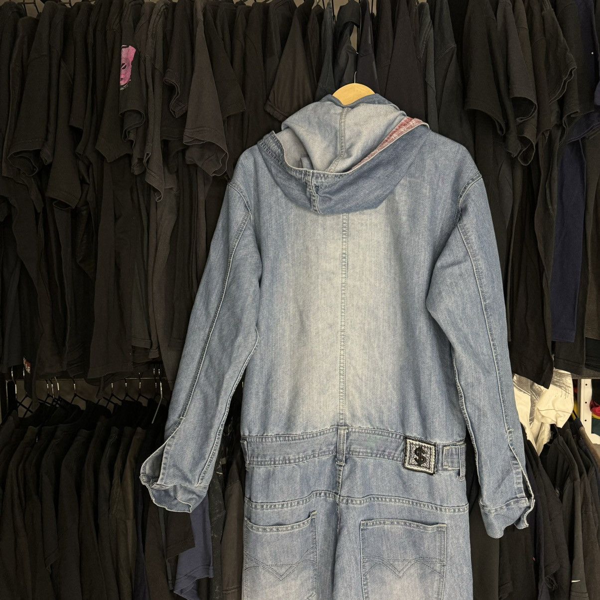 Other Time Is Money Rap Y2K Long Sleeve Denim Jumpsuit Size US 34 / EU 50 - 10 Thumbnail