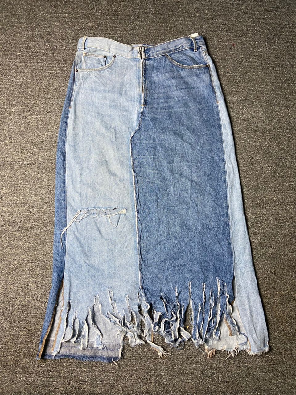 Zara Zara TRF IX’D Makers Two Tone Jeans Skirts (165) Size 32" / US 10 / IT 46 - 1 Thumbnail