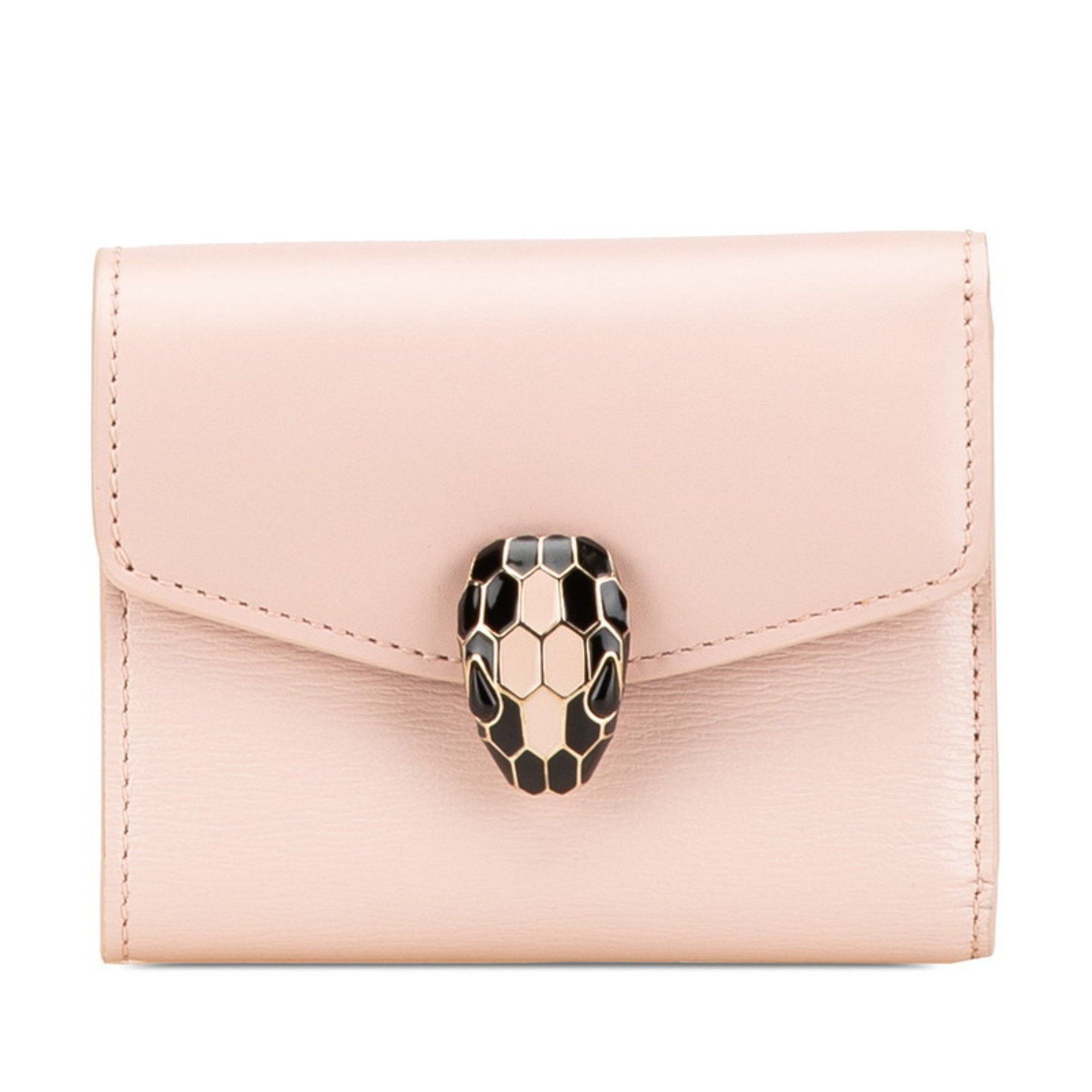 Bvlgari BVLGARI Serpenti Forever Compact Wallet Tri-fold 289965 Pink Leather Women's Size ONE SIZE - 1 Thumbnail