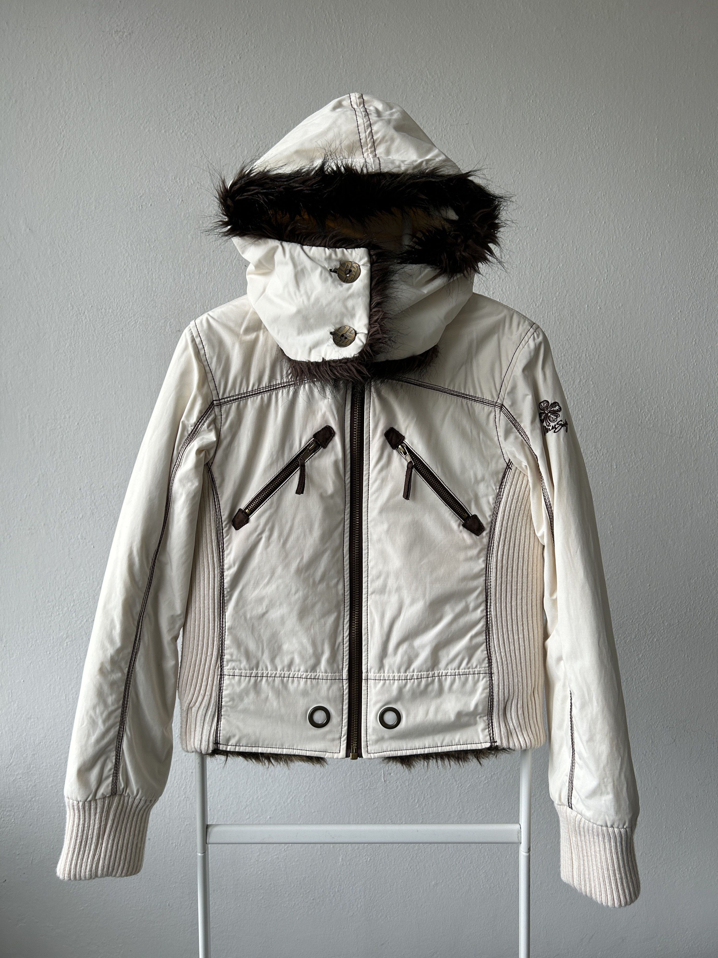 Miss Sixty Archive y2k Miss Sixty faux fur lined hooded bomber Size XL / US 12-14 / IT 48-50 - 2 Thumbnail
