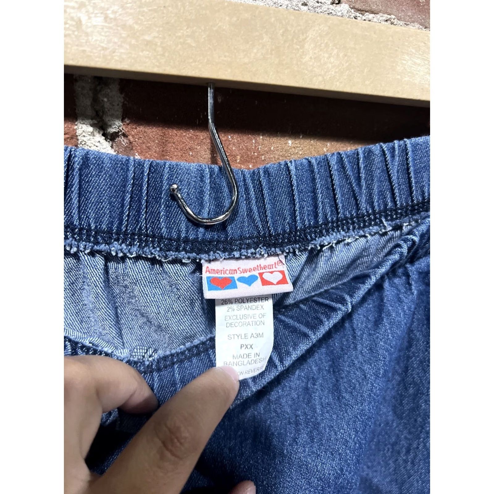 Denime American Sweetheart Capri Denim Pull On Womens Plus PXX Blue Embroidery Pants Size ONE SIZE - 3 Thumbnail