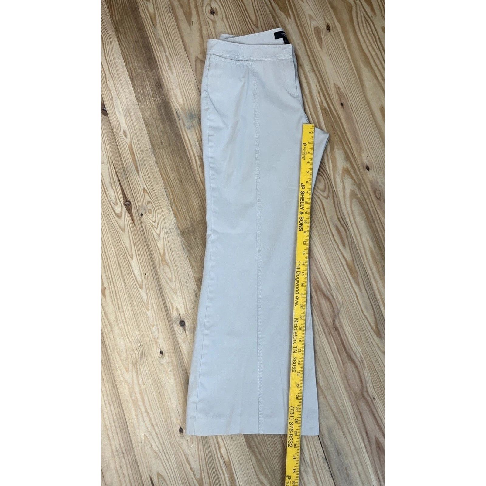 Express EXPRESS Stretch Low-Slung Flare Khaki Pants Size 13/14 Size 36" / US 14 / IT 50 - 4 Thumbnail