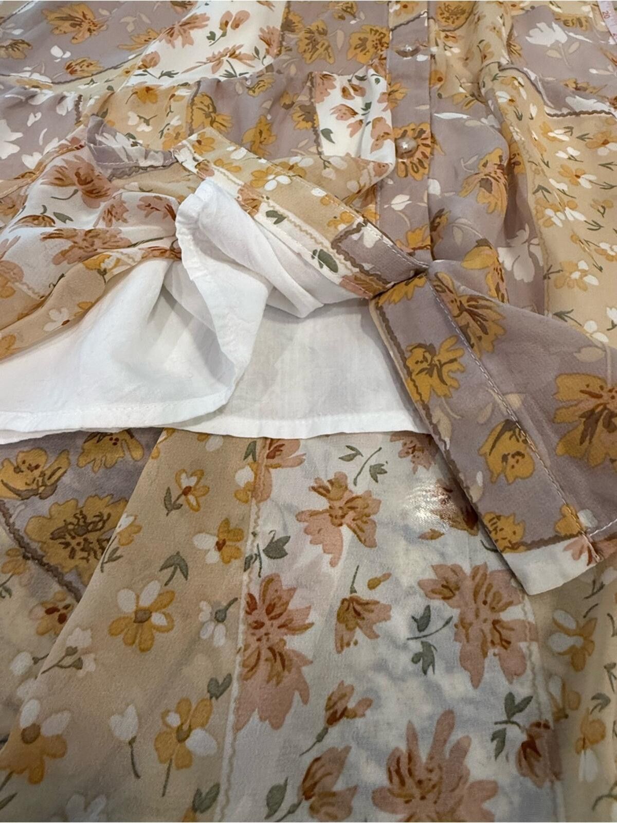 Other Paper Crane boho western midi dress floral patchwork SZ M Size M / US 6-8 / IT 42-44 - 5 Thumbnail