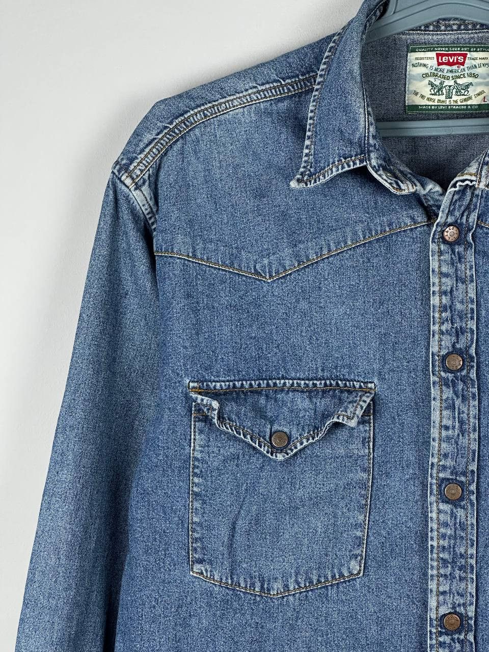 Levi's Vintage 90s Levis Shirt Button Up Indigo Size US L / EU 52-54 / 3 - 4 Thumbnail