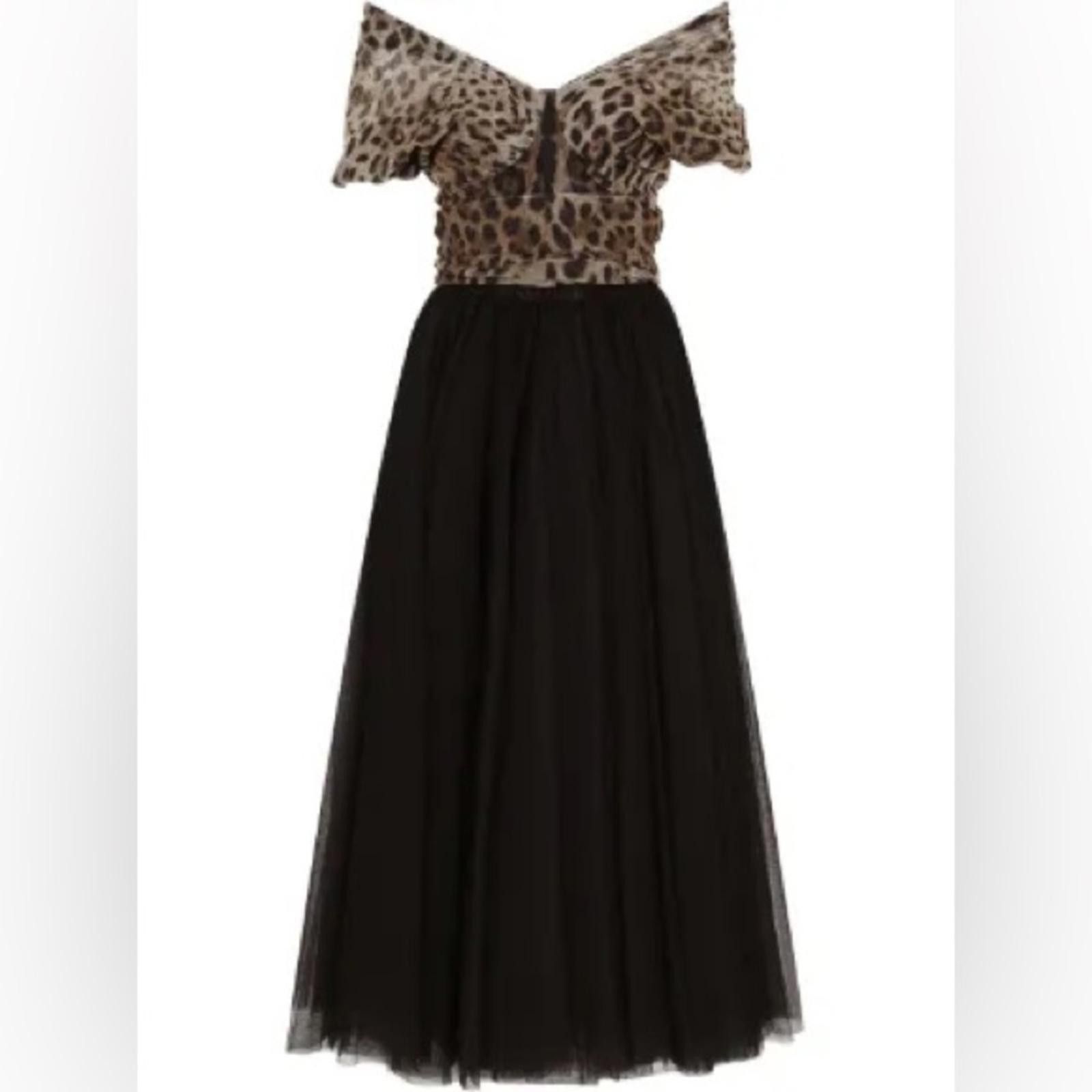 Dolce & Gabbana Dolce & Gabbana Leopard and Black Tulle Gown Size XS / US 0-2 / IT 36-38 - 5 Thumbnail