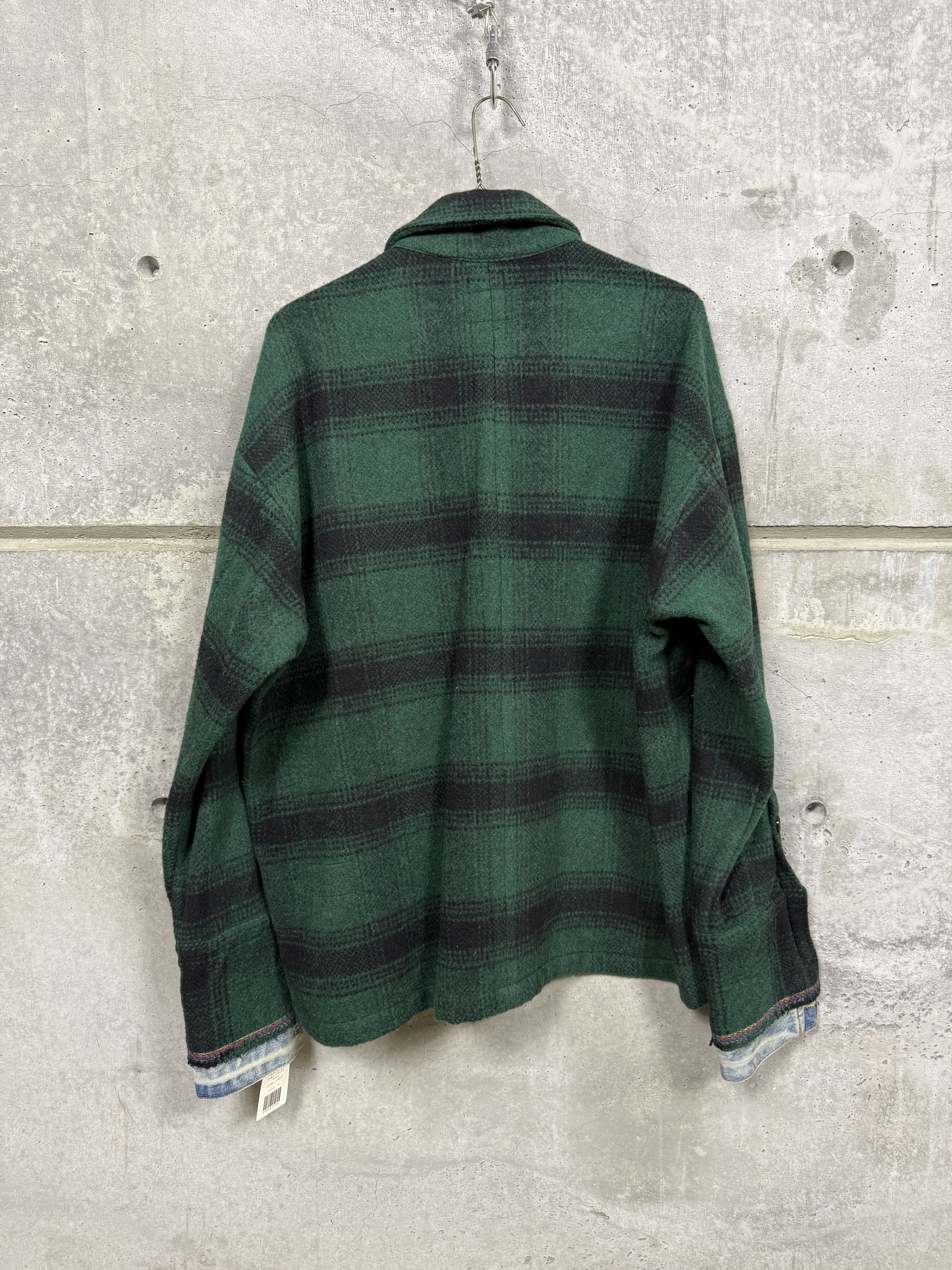 Greg Lauren $1200 Greg Lauren Green Plaid Shawl Collar Boxy Jacket Size US XL / EU 56 / 4 - 2 Thumbnail