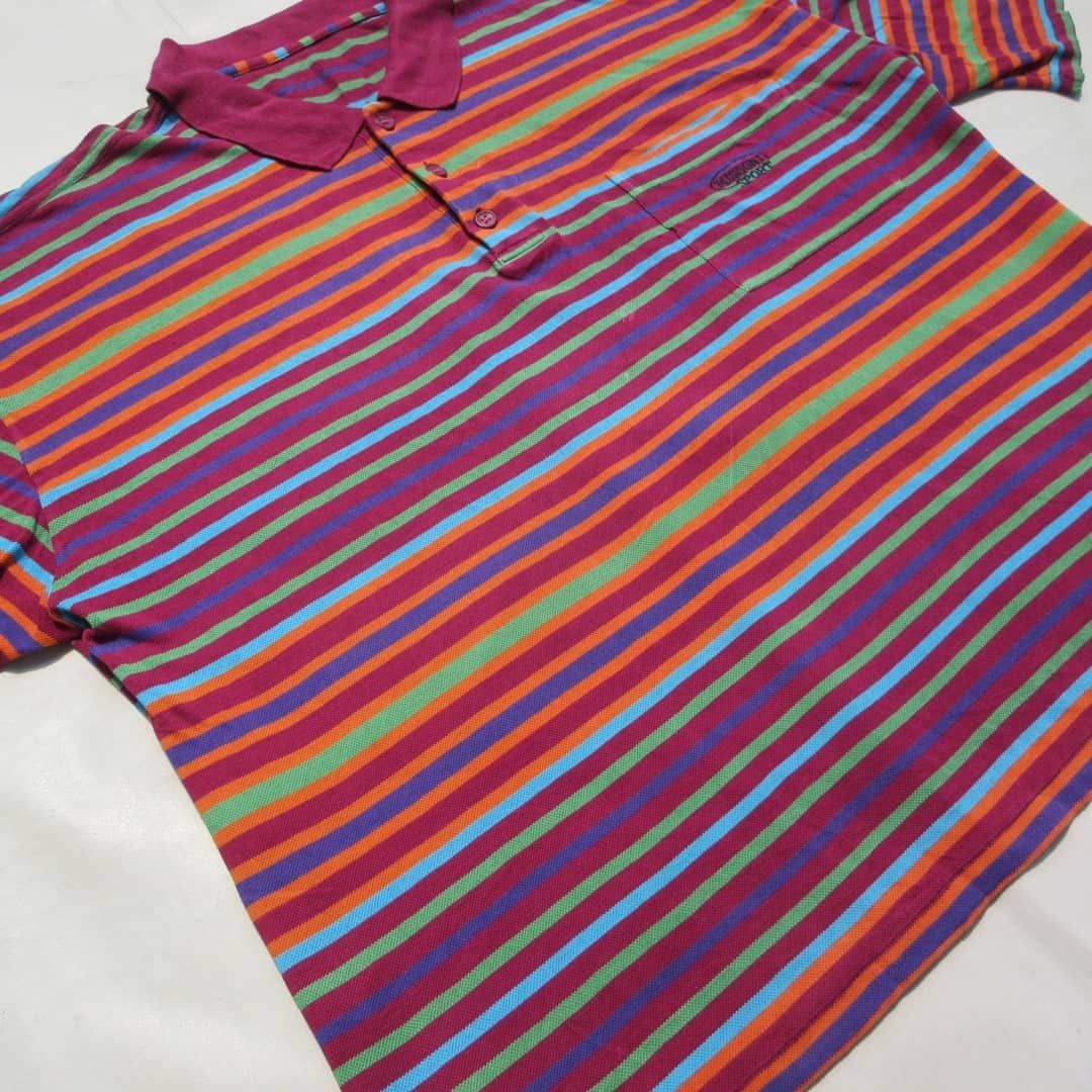 Missoni vintage 90s Missoni sport polo shirt Rainbow Vintage Stripes Size US M / EU 48-50 / 2 - 4 Thumbnail
