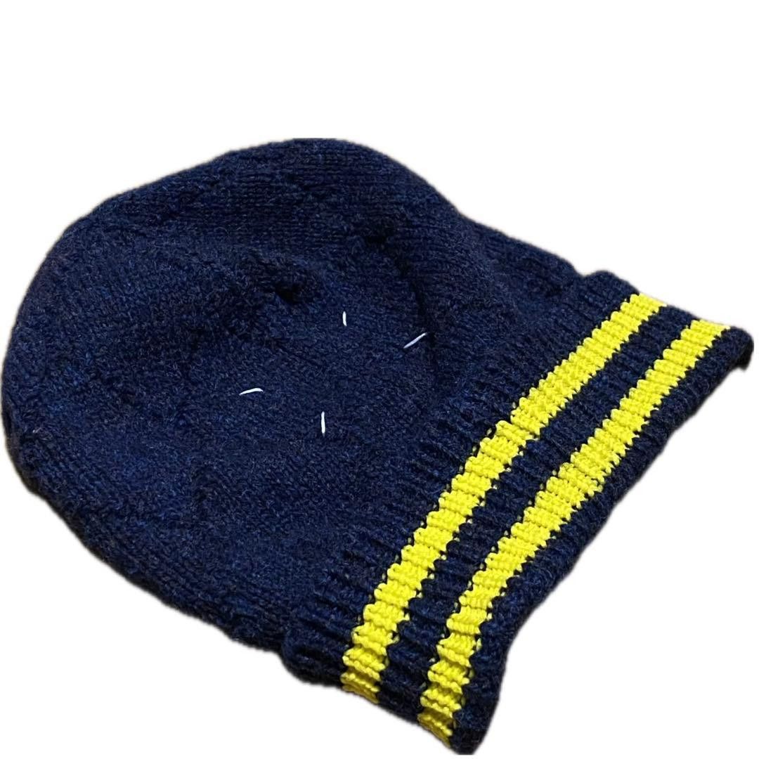 Maison Margiela Argyle 4 Stitch Motif Wool Knit Beanie Cap Size ONE SIZE - 4 Thumbnail