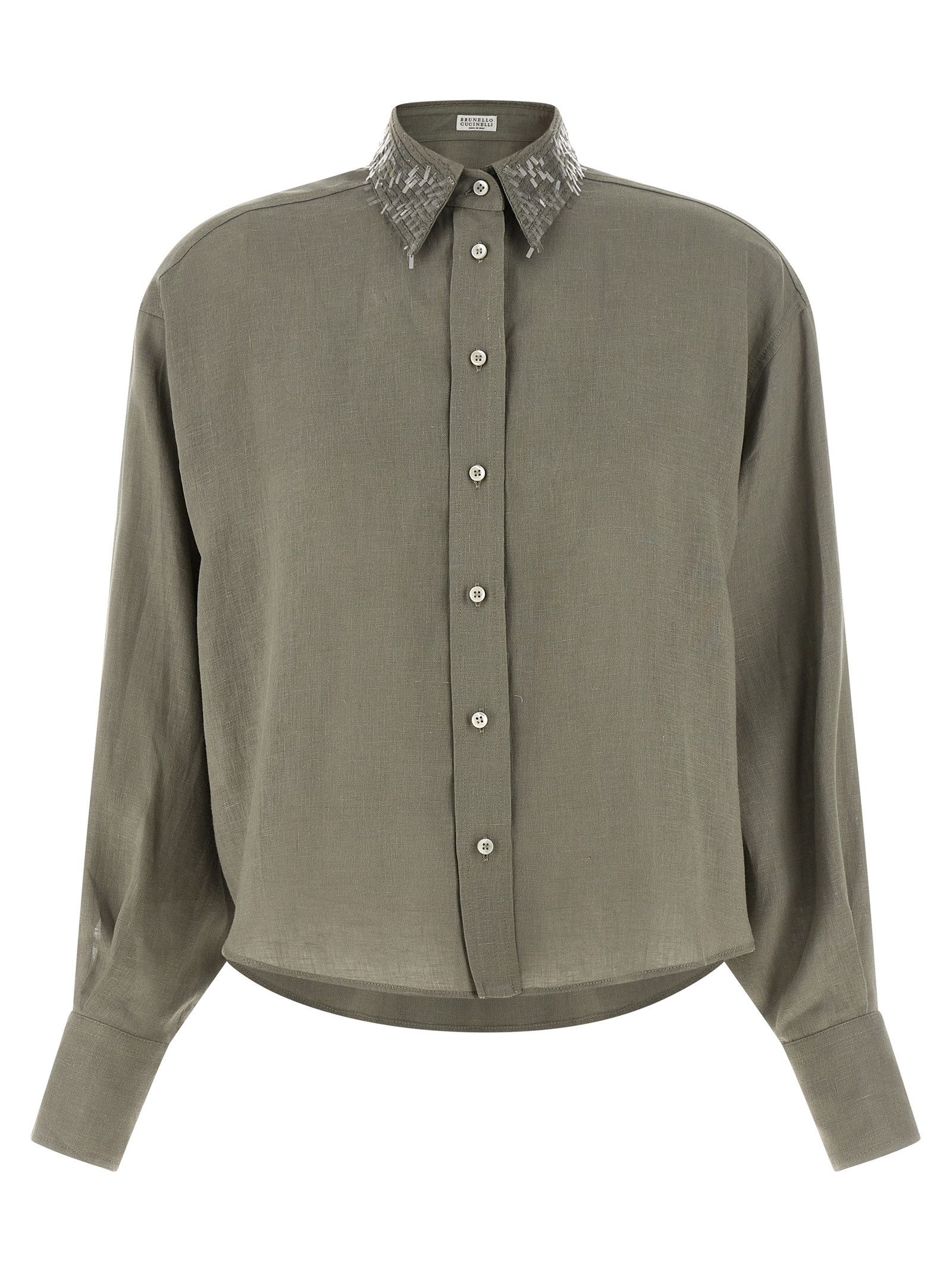 Brunello Cucinelli Sequin collar shirt Size M / US 6-8 / IT 42-44 - 1 Thumbnail