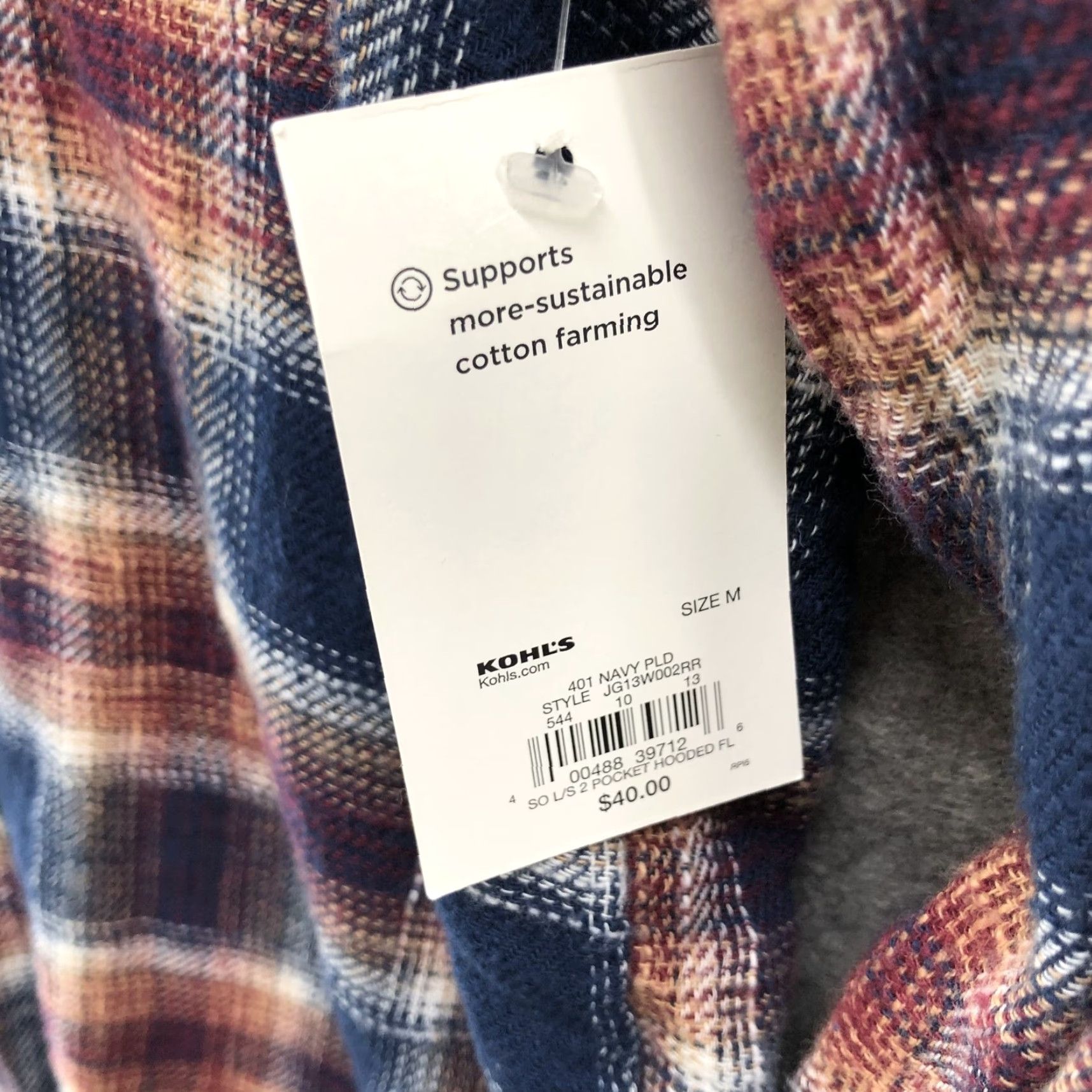 Kohl's NWT Kohl's So Boyfriend Hooded Flannel Shirt Womens Juniors M Blue Relaxed Shirt Size M / US 6-8 / IT 42-44 - 5 Thumbnail