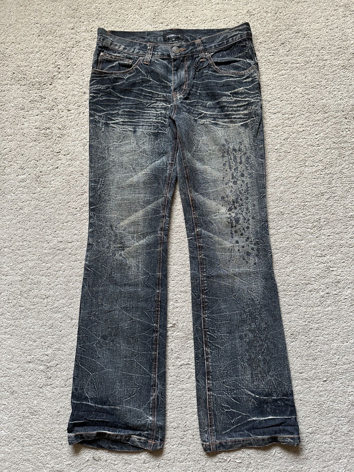 LOWBOX 2000s Lowbox Stonewash Jeans Size US 32 / EU 48 - 2 Thumbnail