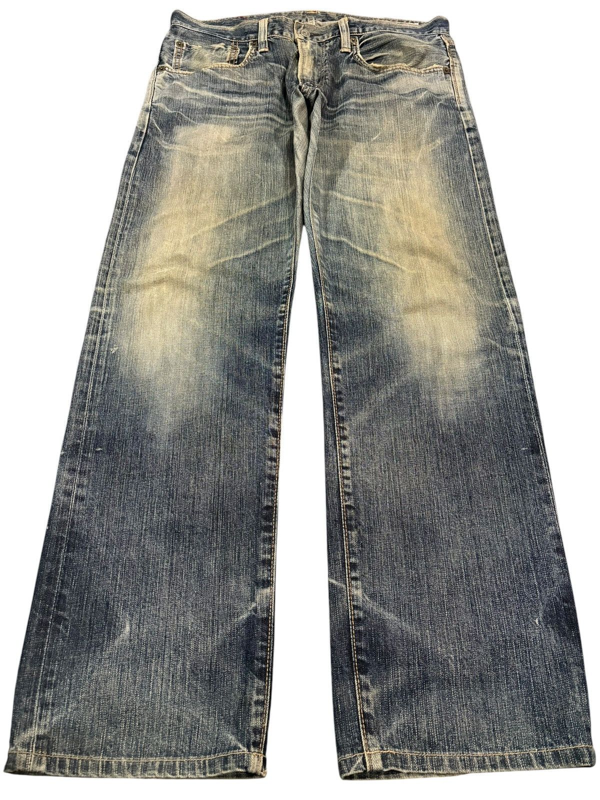 Edwin × Japanese Brand 90s Vtg Edwin 503RV Distressed Faded Straight Cut Jeans Size US 36 / EU 52 - 1 Thumbnail