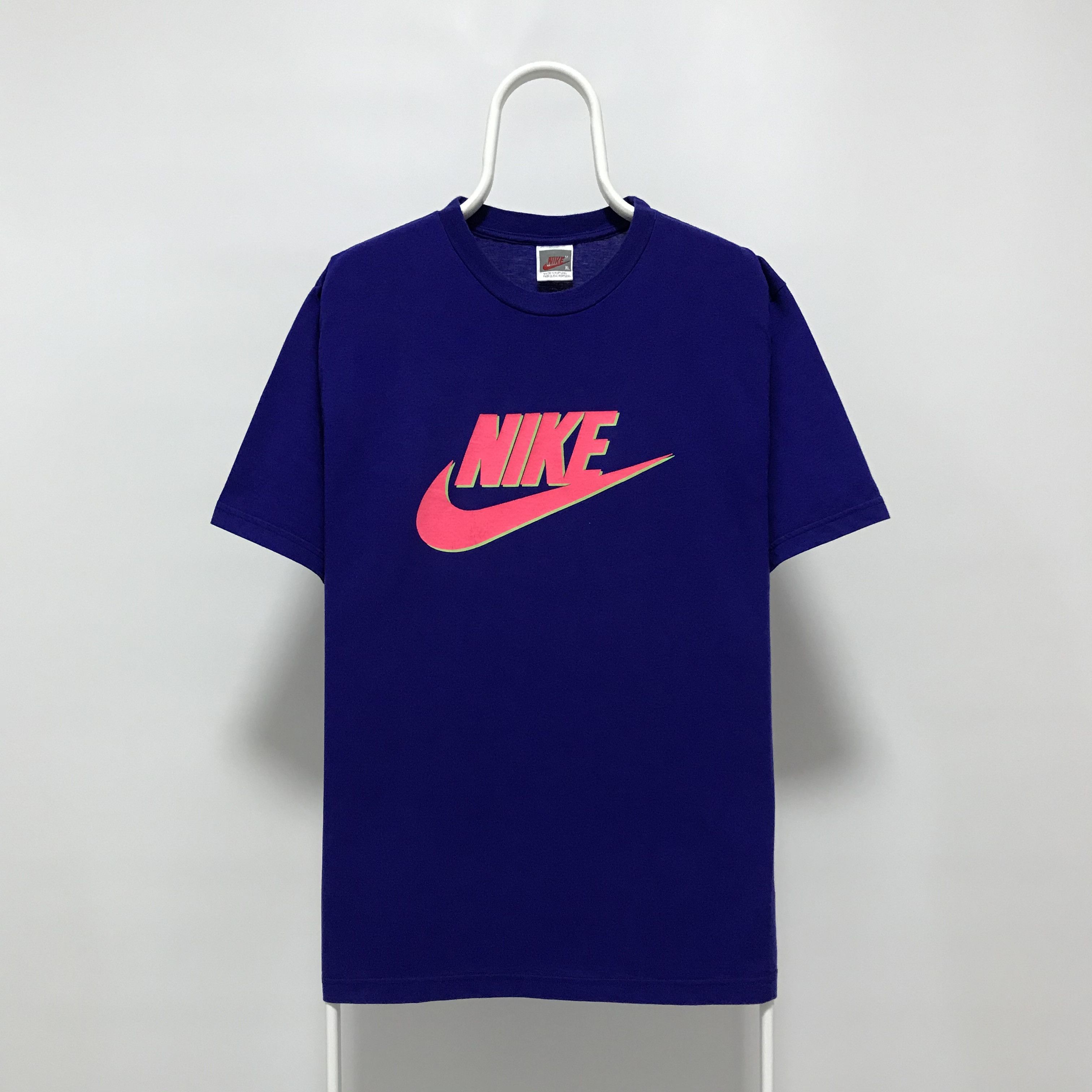 Nike NIKE Vintage T-Shirt Big Logo Tee 80s 90s Rare Swoosh Size US XL / EU 56 / 4 - 1 Thumbnail