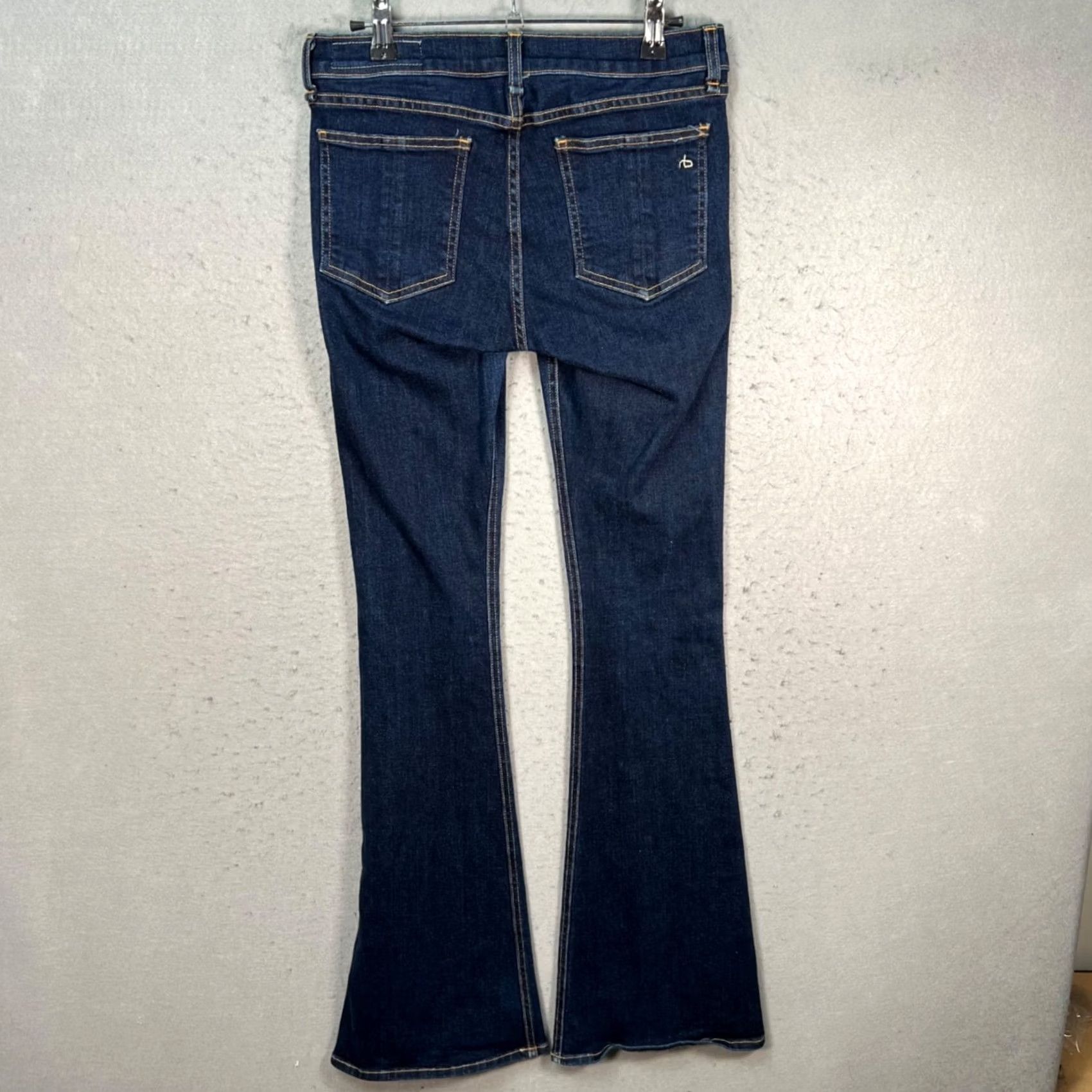 Rag & Bone rag & bone Jeans Womens Size 29 Elephant Bell Flare Dark Wash Cotton Denim 5-Pocket Regular Inseam 32 Blue Vintage No Size 29" - 2 Thumbnail
