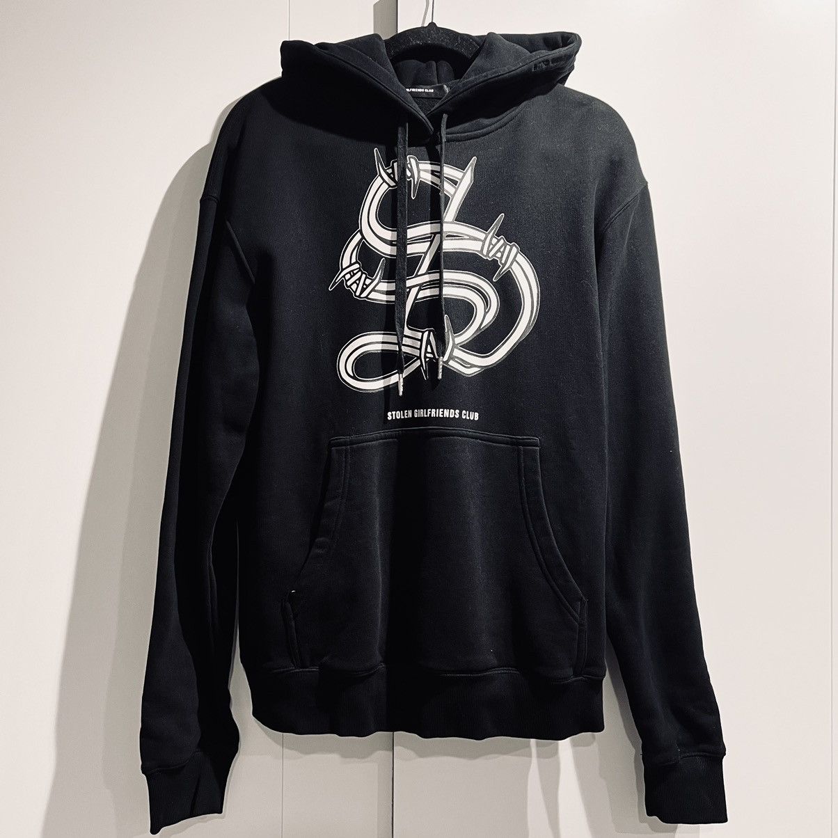 image of Stolen Girlfriends Club Strings Graffiti Hoodie in Black, Men's (Size Medium)