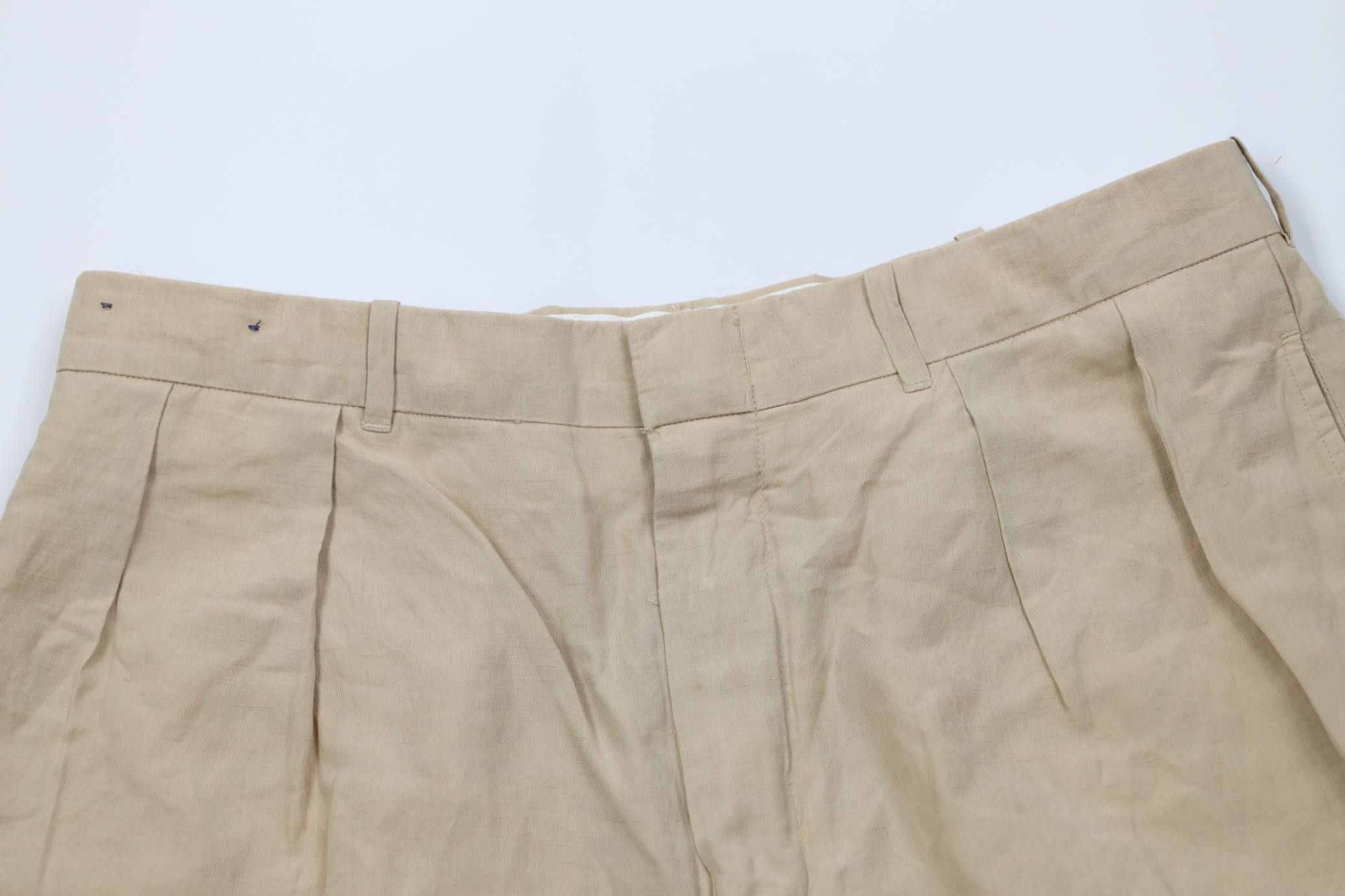 Polo Ralph Lauren Vintage 90s Ralph Lauren Linen Silk Pleated Chino Shorts Size US 34 / EU 50 - 2 Thumbnail