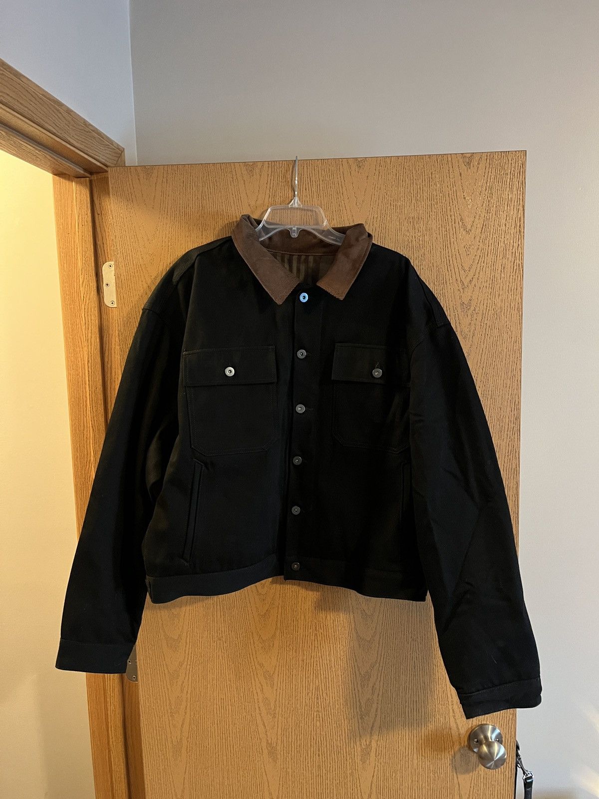 image of Kanye West x Yeezy Season 6 Black Denim Jacket Sample Size Xl, Men's