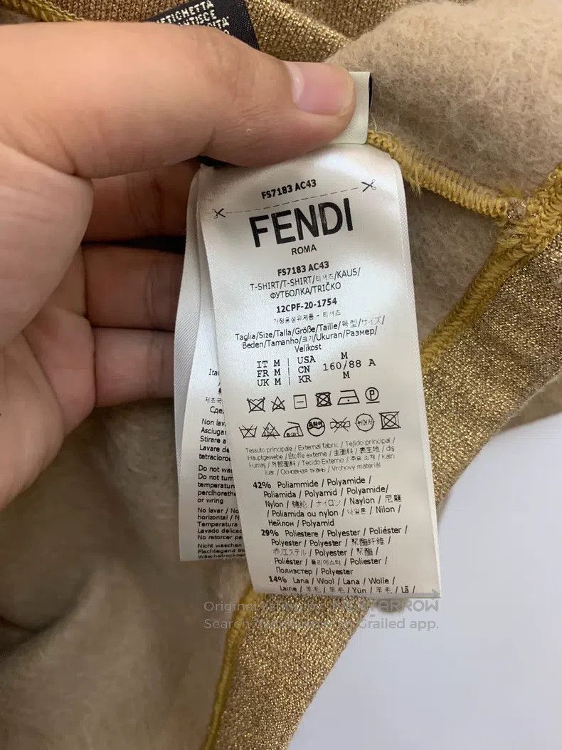 Fendi Fendi Golden Short-sleeve, Gold Knit Size M / US 6-8 / IT 42-44 - 6 Thumbnail