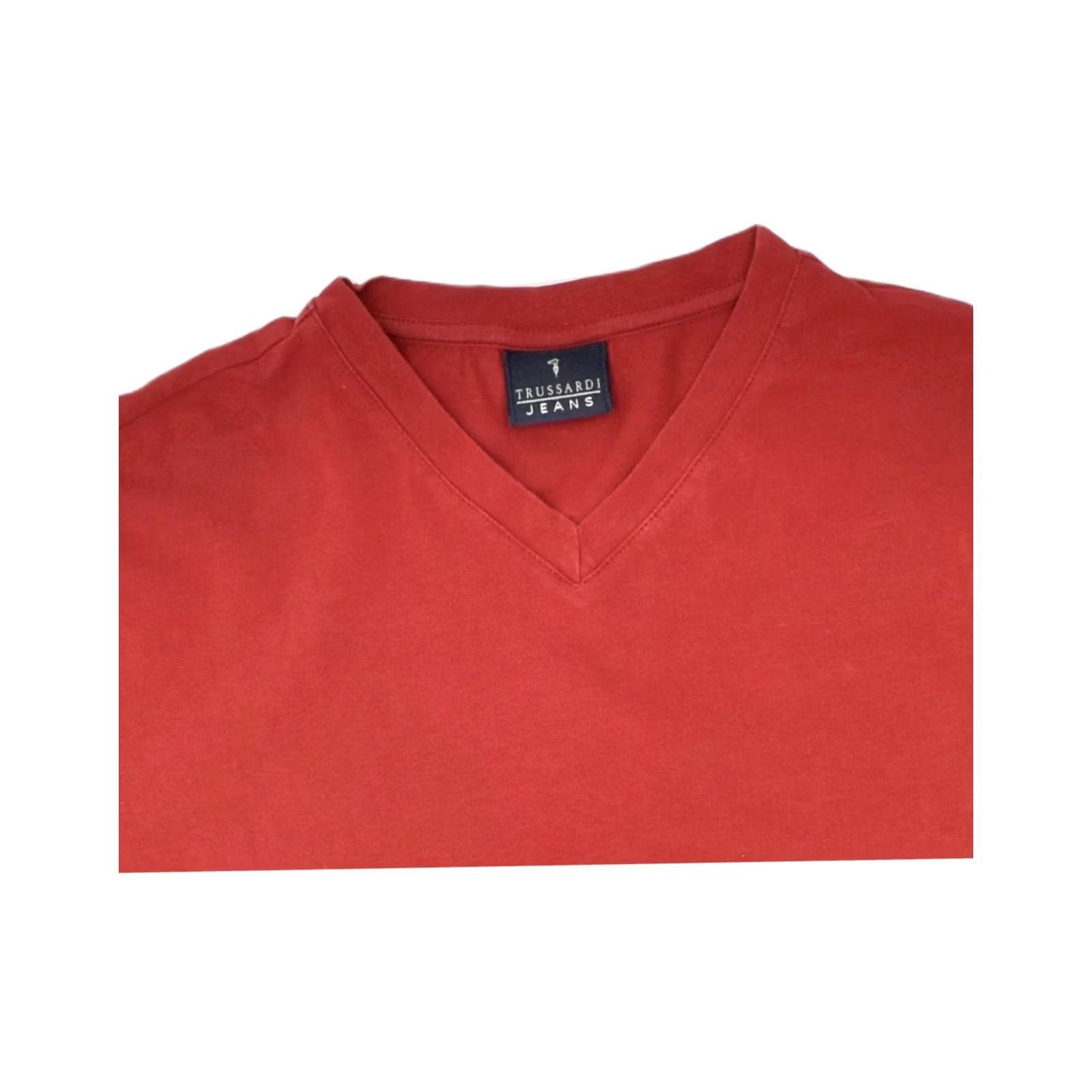 Trussardi VINTAGE TRUSSARDI JEANS Womens T-Shirt Top XL UK 18 Red Cotton WM17 Size XL / US 12-14 / IT 48-50 - 4 Thumbnail