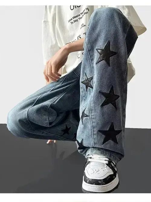 Jean Vintage Gothic Men Straight Loose Jeans Size US 38 / EU 54 - 3 Thumbnail