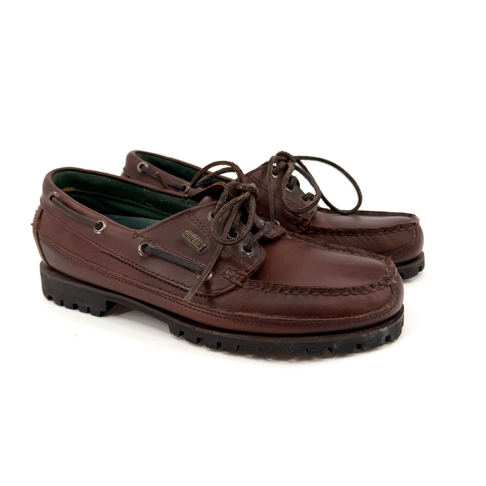 90s H.H. Brown Leather GORE-TEX Waterproof Lug Sole Loafers