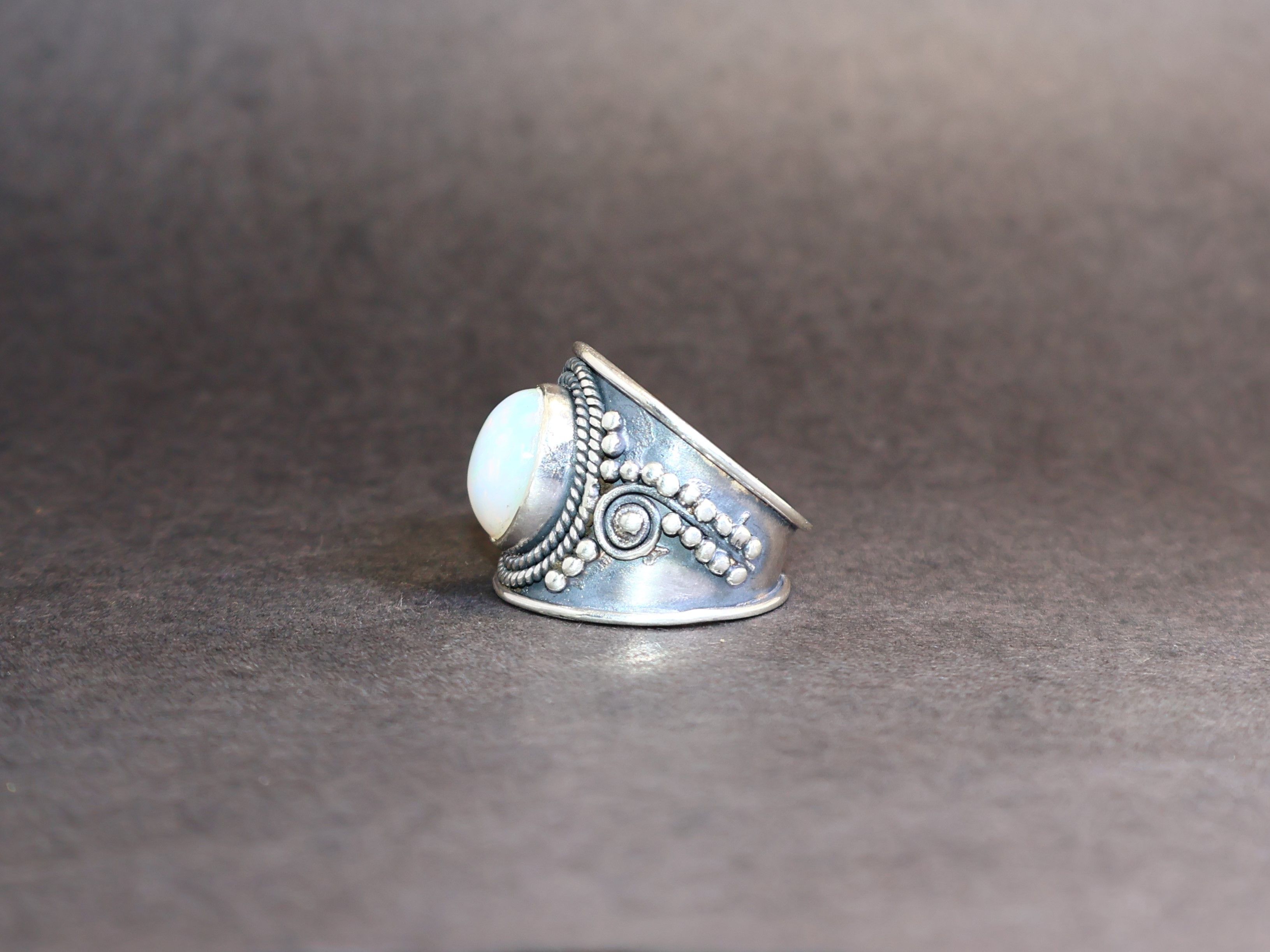 Handmade Opal Ring, Multi colour Fire Opal, 925 Silver Handmade Ring, Size ONE SIZE - 3 Thumbnail