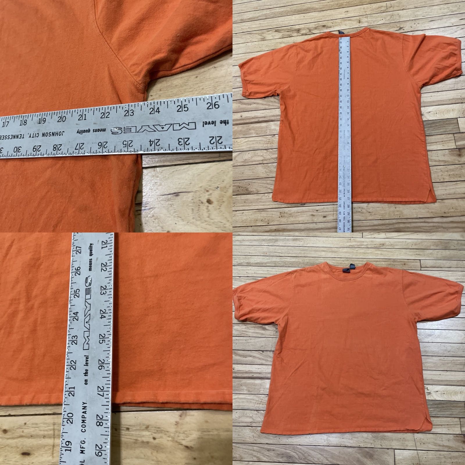 Vintage PROSPIRIT Shirt Men L Orange Grunge Skate Tee Knit Thick Hem Stitch Short Sleeve T-Shirt Casual 90s Mens Size US L / EU 52-54 / 3 - 8 Thumbnail