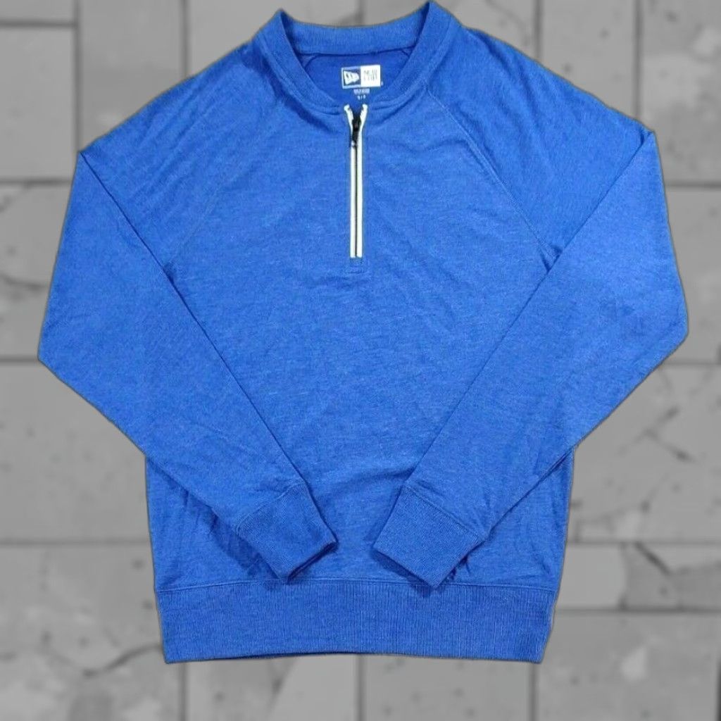 New Era New Era Mens Small Pullover Sweatshirt 1/4 Zip Royal Blue Crew Long Sleeve Size US S / EU 44-46 / 1 - 1 Thumbnail